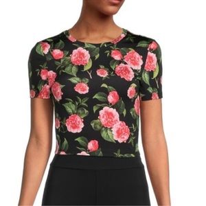 Alive + Olivia Cindy Floral Print Crop Top sz XS NWT
